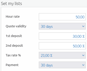 Set your default VAT rate