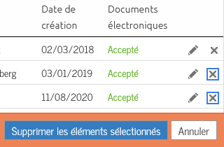 Sélection pour suppression