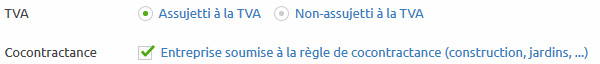 Entreprise soumise à la règle de cocontractance TVA