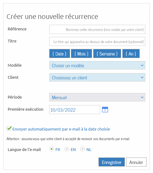 Programmer l'envoi automatique de vos factures