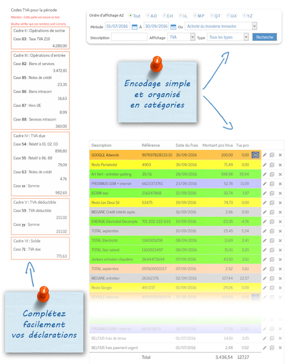 Comptabilité, encodage et déclarations